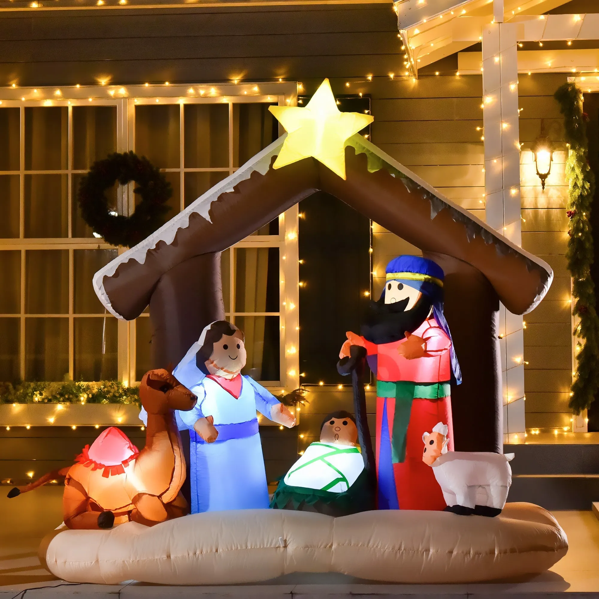 Inflatable Nativity Crib with 5 LED lights | 183cm - Image 2