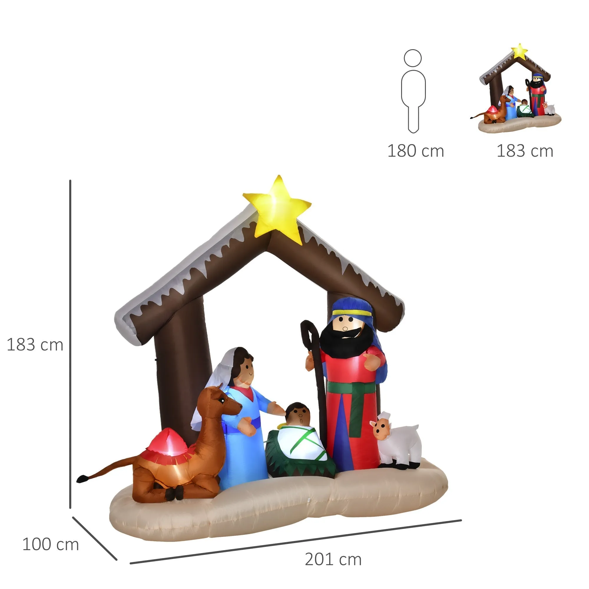 Inflatable Nativity Crib with 5 LED lights | 183cm - Image 3