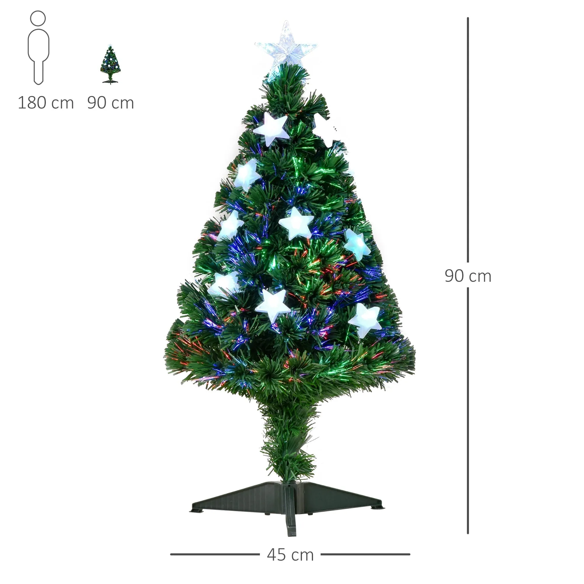 Christmas tree 90cm with 90 pvc branches and optical fiber with 12 LEDs - Image 3
