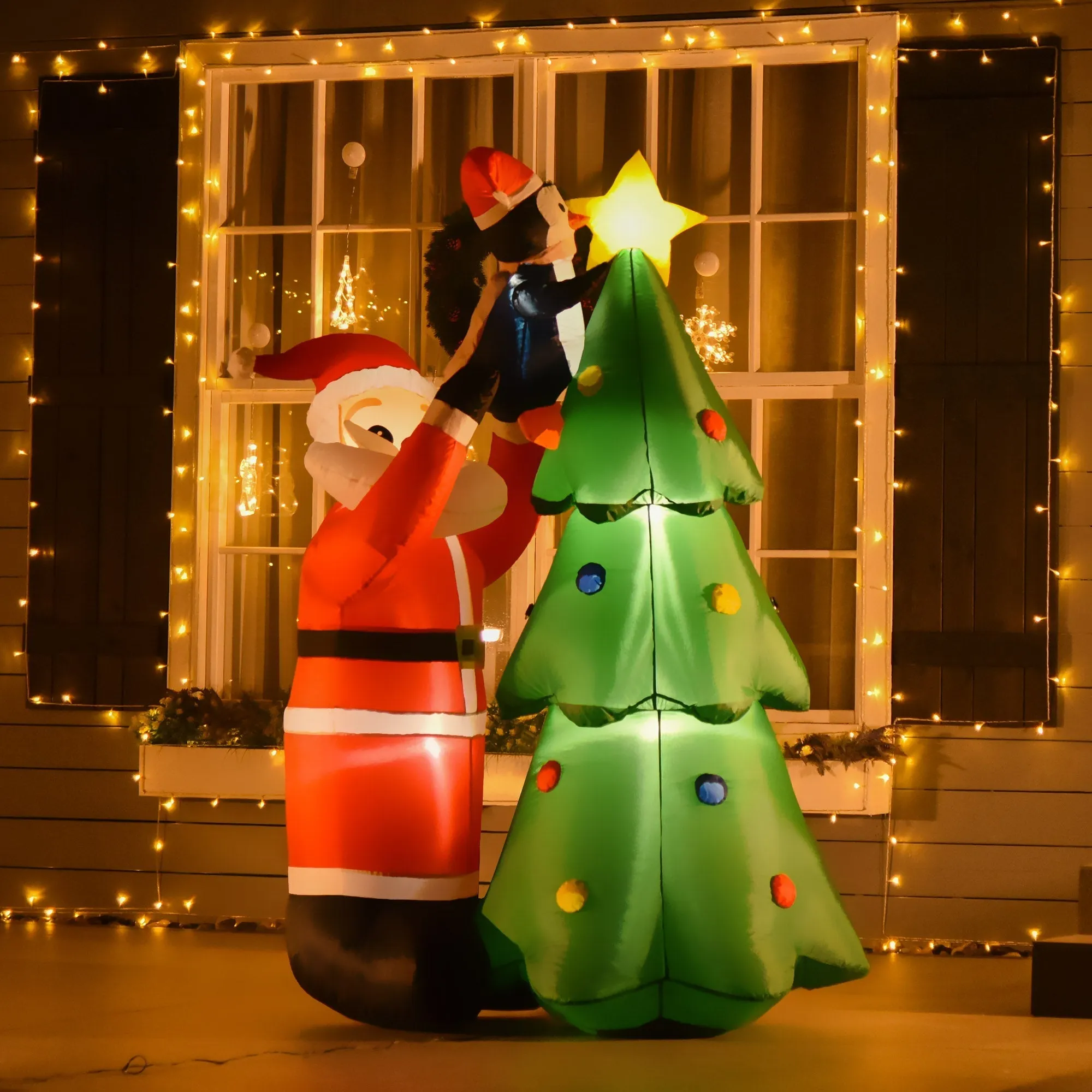 Inflatable Santa Claus with LED lights - Image 2