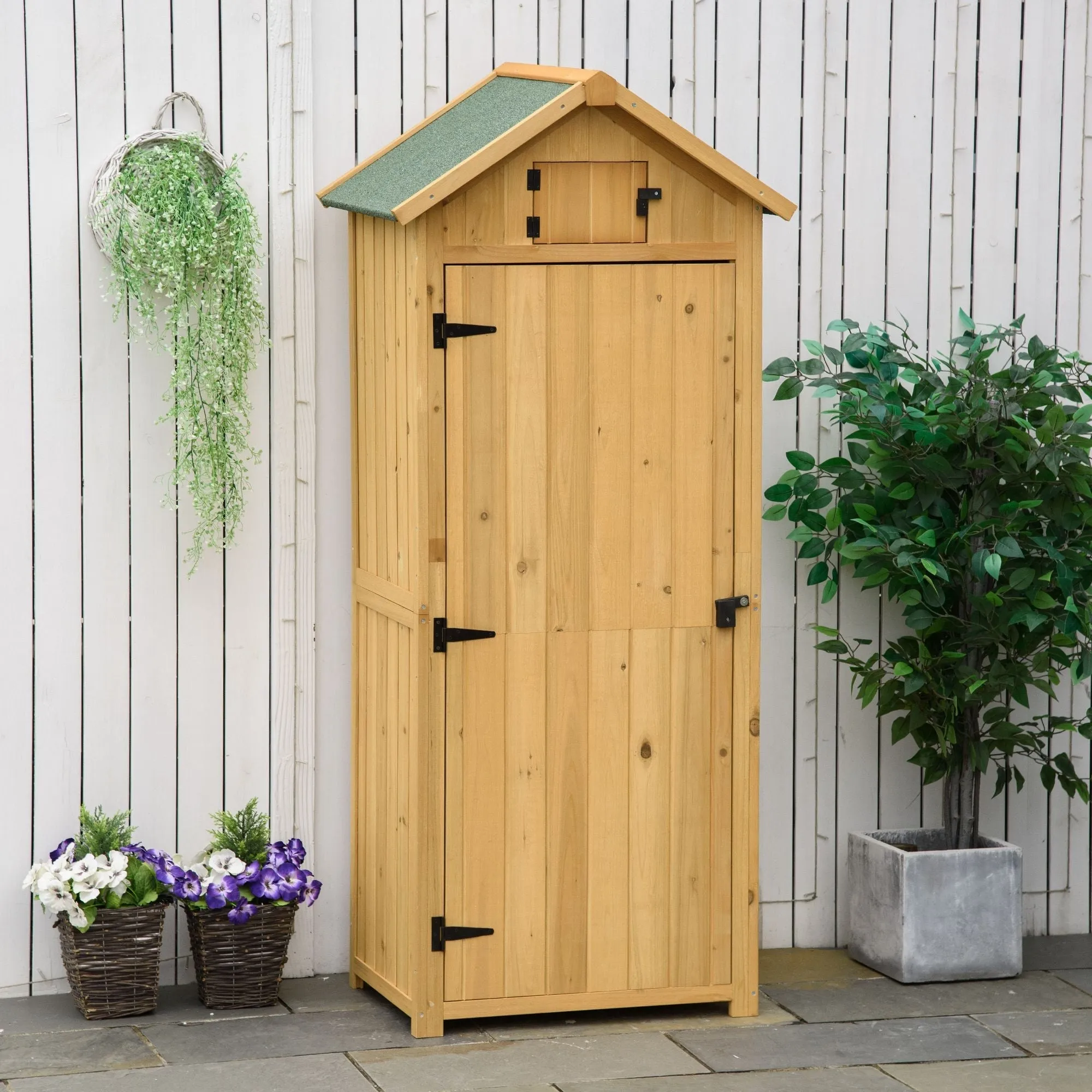 Waterproof Wooden Garden Storage Shed, 77x54. 2x179cm - Yellow - Image 2