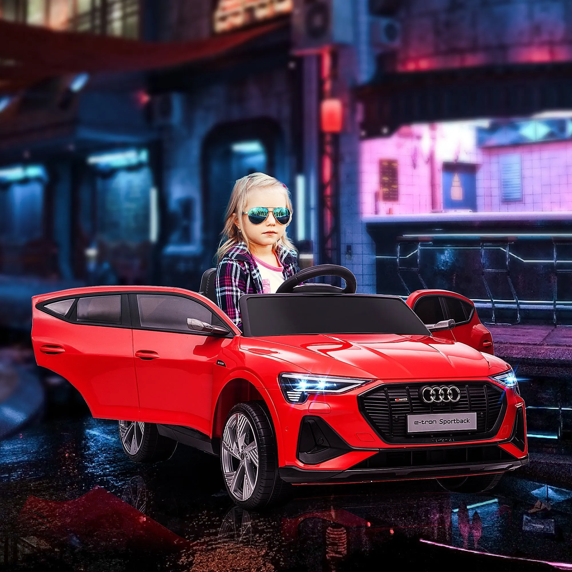 AUDI - Electric Car for Children 12V with Remote Control, Speed 3-8km/h, Lights and Music, Age 3-5 Years, Red - Image 2