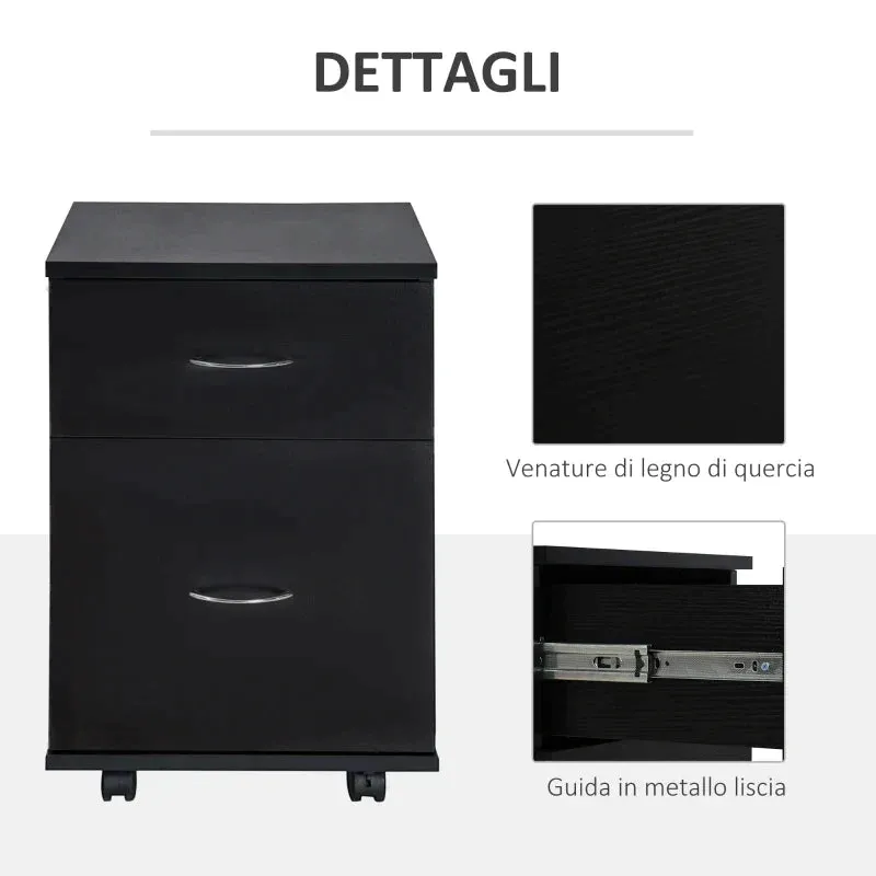 Desk Cabinet with wheels | 41x39x58cm, Black - Image 3