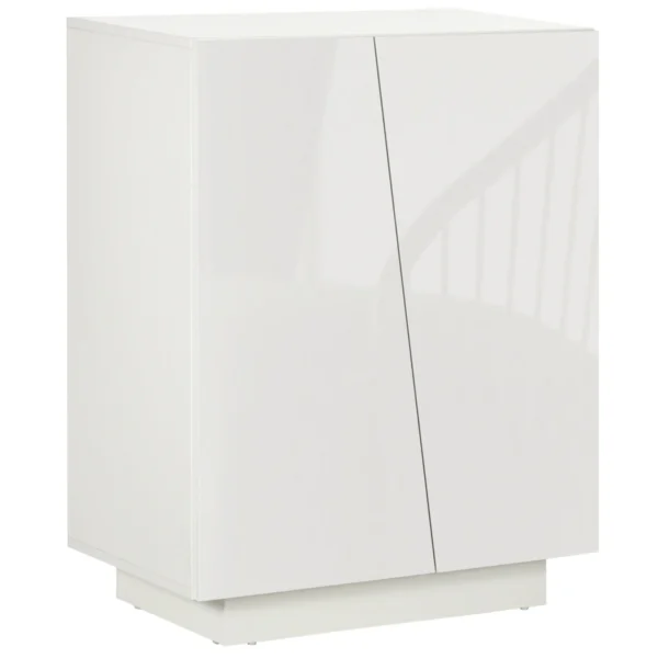 3-Tier White Chipboard Multipurpose Cabinet with 3-Tier Adjustable Shelf, 70x40x88 cm