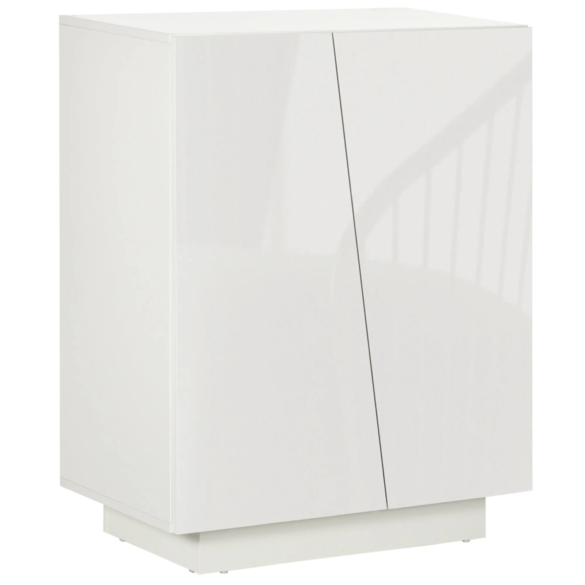 3-Tier White Chipboard Multipurpose Cabinet with 3-Tier Adjustable Shelf, 70x40x88 cm