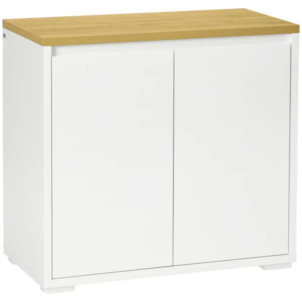 Multipurpose Cabinet with 2 Levels Cabinet and Adjustable Shelf, 80x37x75cm