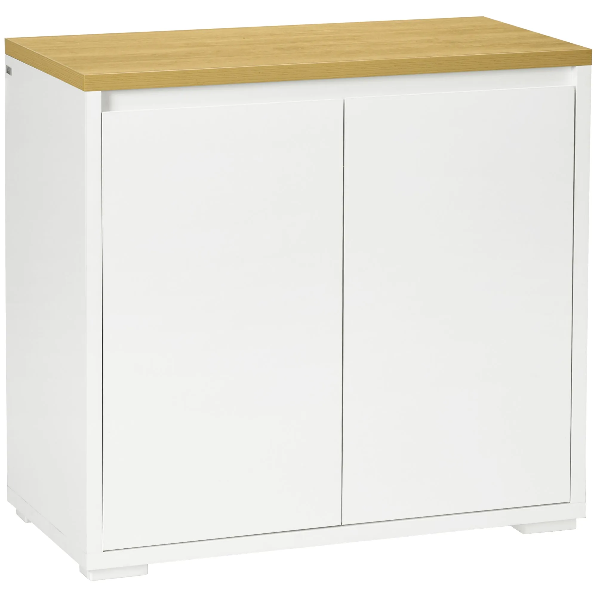 Multipurpose Cabinet with 2 Levels Cabinet and Adjustable Shelf, 80x37x75cm