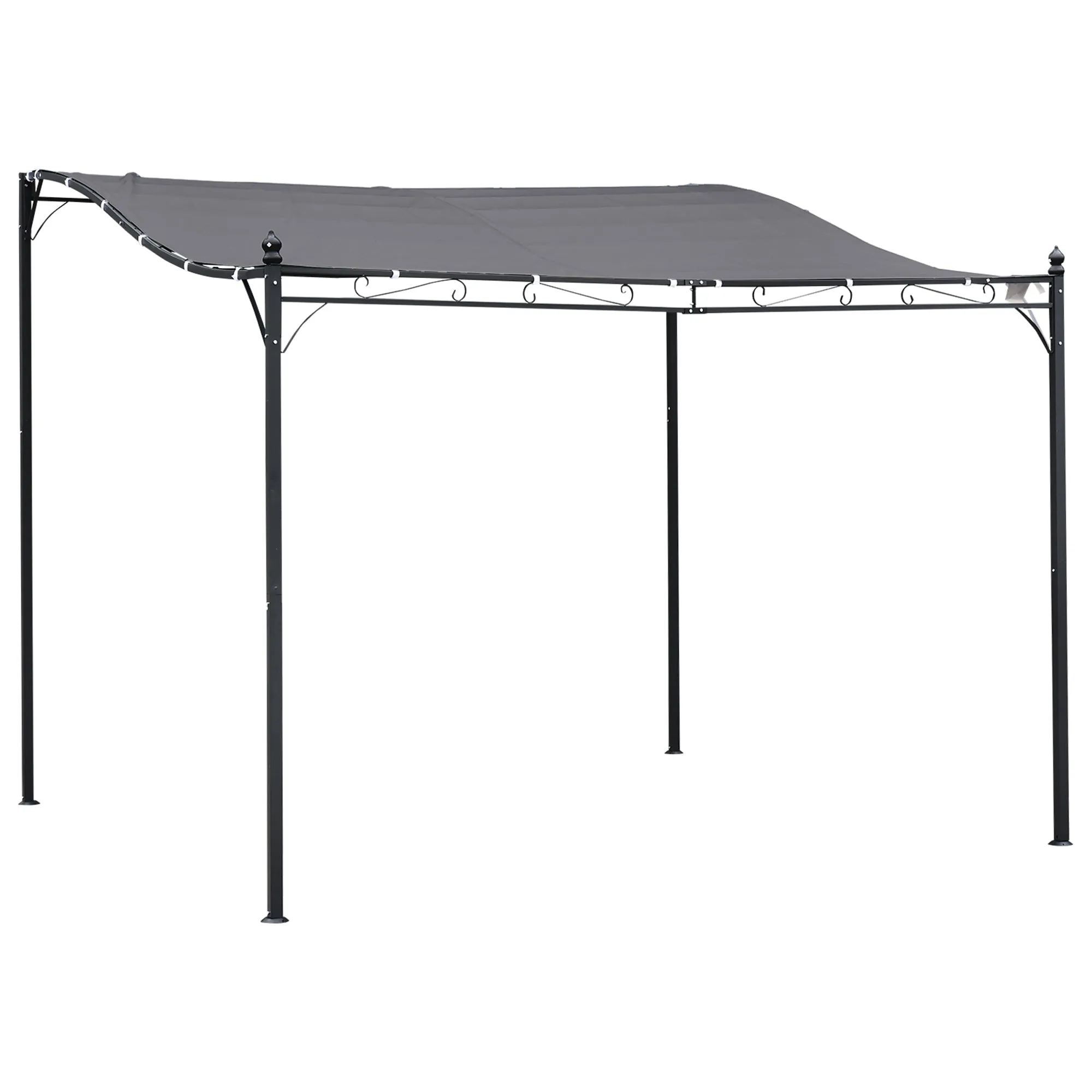 Gazebo Pergola 3x3m Garden with Waterproof Curtain Grey