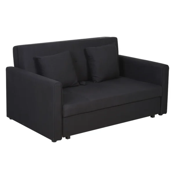 2 Seater Sofa Bed with Storage Space for Living Room and Bedroom, in Polycotton and Foam Rubber, Grey