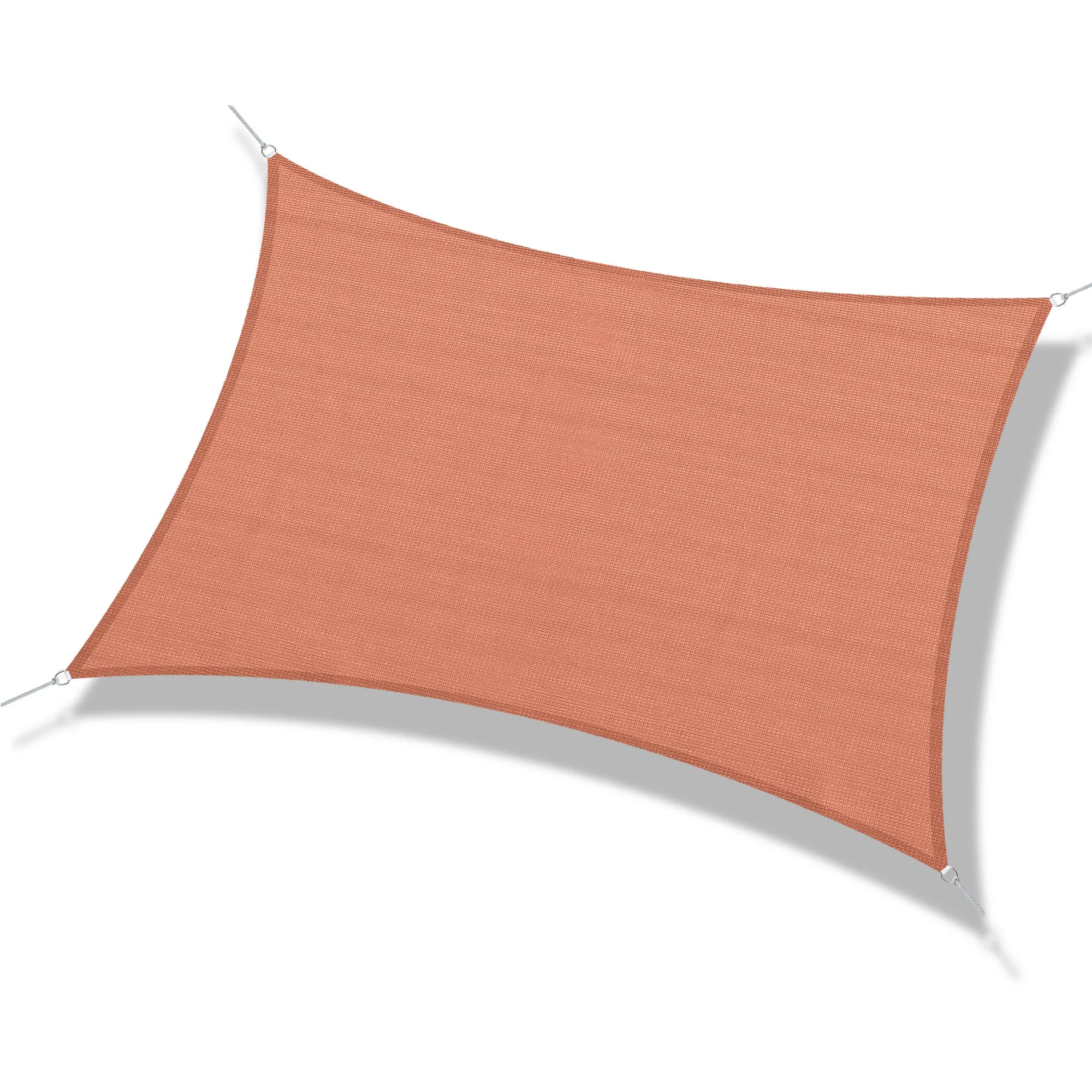 Rectangular Awning Sail 4x6 m UV Resistant with Rope, PE and Stainless Steel, Red