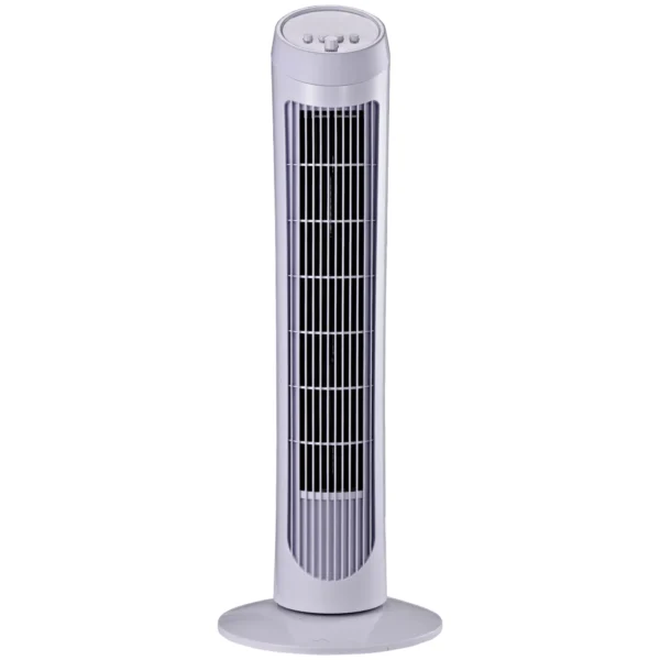 45W 3-Speed ??Oscillating Tower Fan, ABS Plastic Column Fan, 27x27x75cm, White