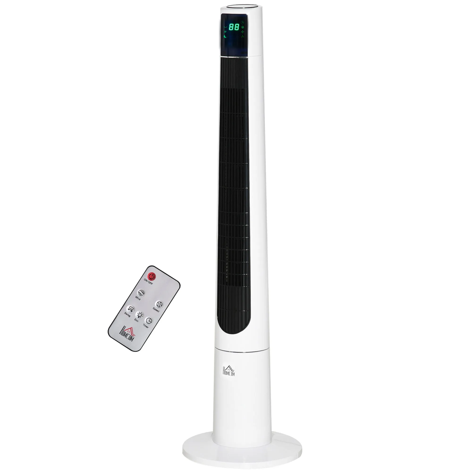 50W Tower Fan with 3 Modes and 3 Speeds with 12h Timer, in ABS, Ø32x118.2 cm, White