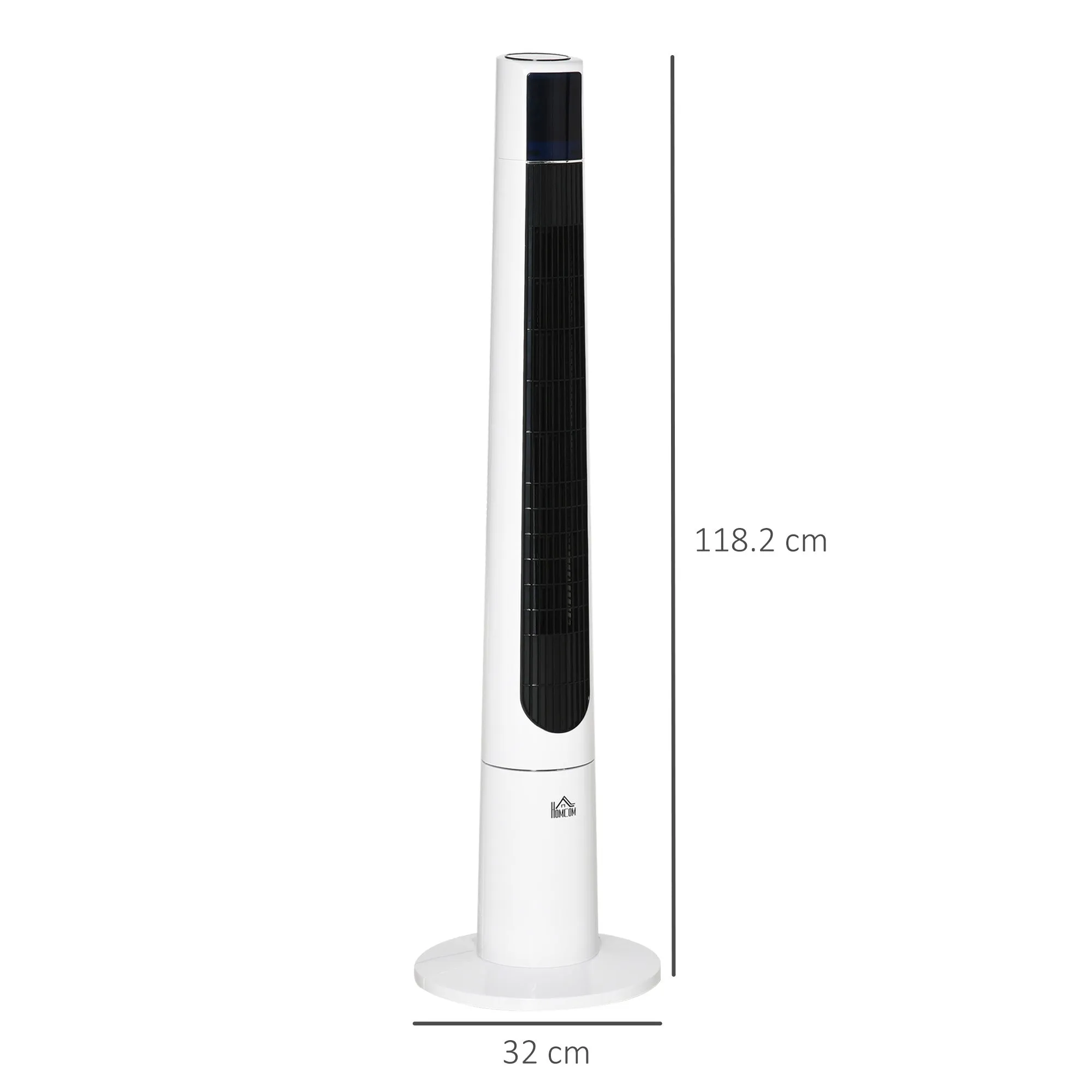 50W Tower Fan with 3 Modes and 3 Speeds with 12h Timer, in ABS, Ø32x118.2 cm, White - Image 3