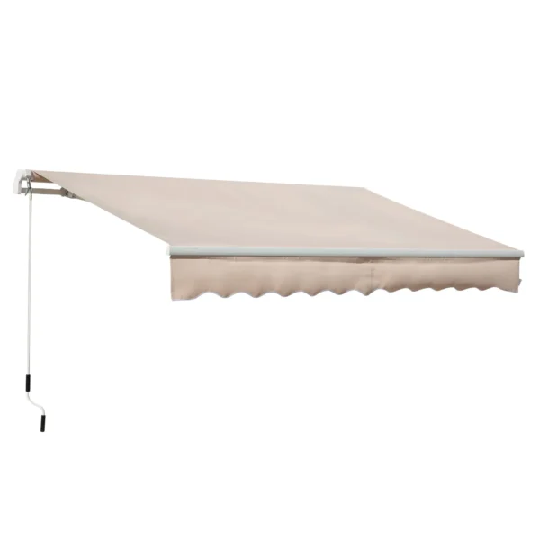 Outdoor Awning with Retractable Arms and Crank Opening, 295x200 cm, Beige