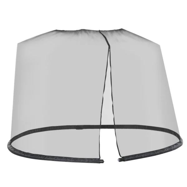 Mosquito Net for Umbrella 3x3 m Adjustable Dense Mesh with Zipper Opening, Black