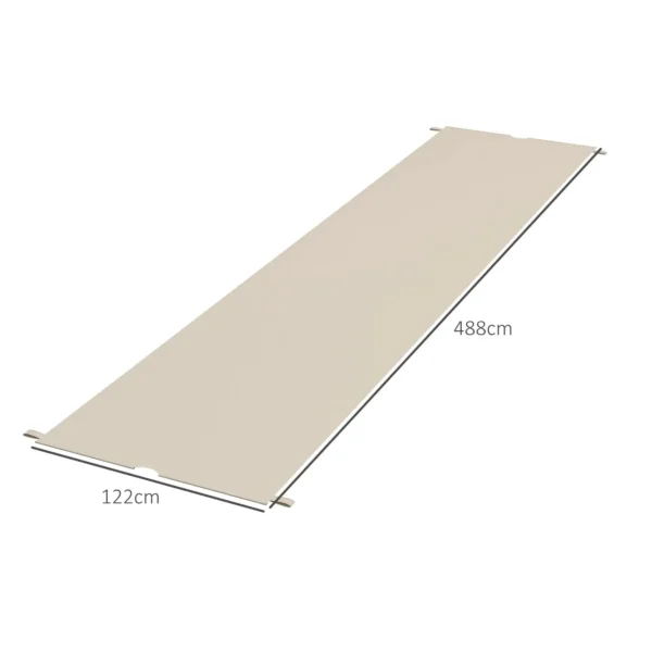 (COVER ONLY) 3x3m Polyester Gazebo Pergola Cover with Pockets and Straps, 488x122cm, Khaki