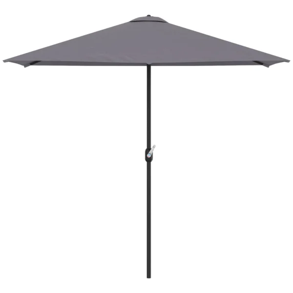 Space-saving Mezzaluna Wall Parasol with Crank Opening, Grey