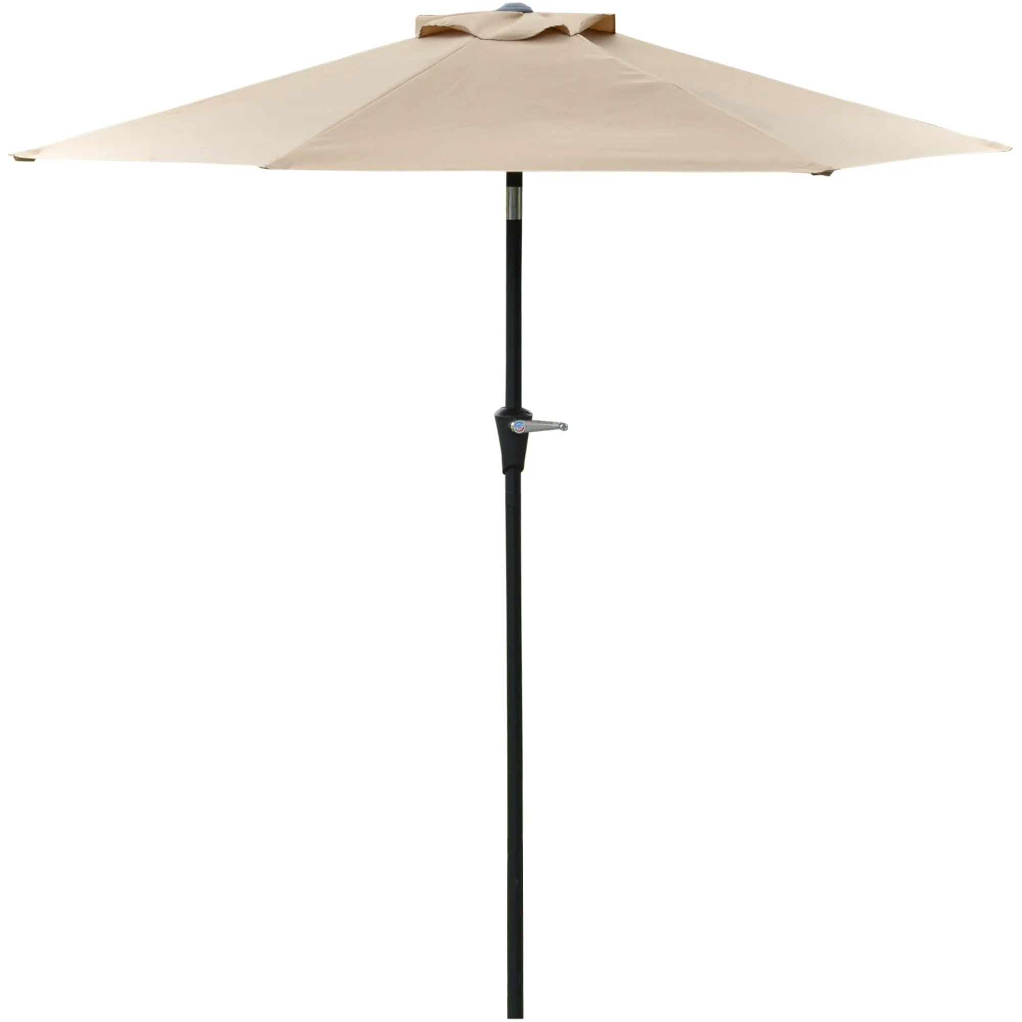 2.3x2m Tilting Garden Umbrella with Crank Opening and 6 Ribs, Khaki