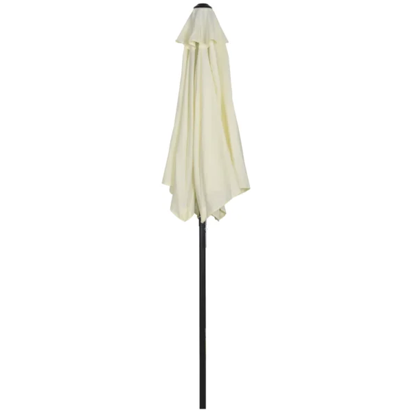 Outusnny Garden Umbrella 2x2m Round with Central Aluminum Pole, Beige