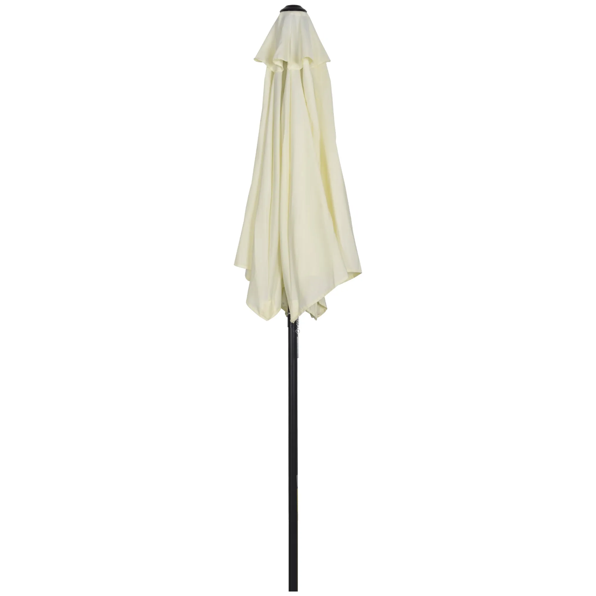 Outusnny Garden Umbrella 2x2m Round with Central Aluminum Pole, Beige