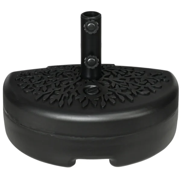 Semi-Circular Umbrella Base Fillable with Sand or Water for 38-48mm Poles, Black