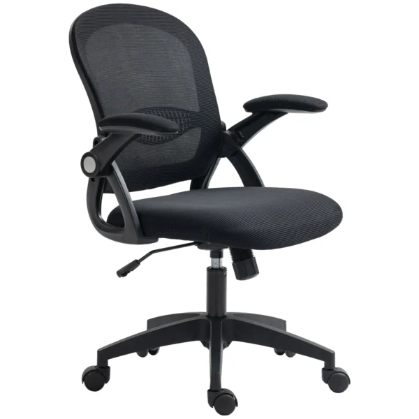 Ergonomic Office Chair with Mesh Backrest and Adjustable Height, 65.5x61.5x88-97.5cm, Black