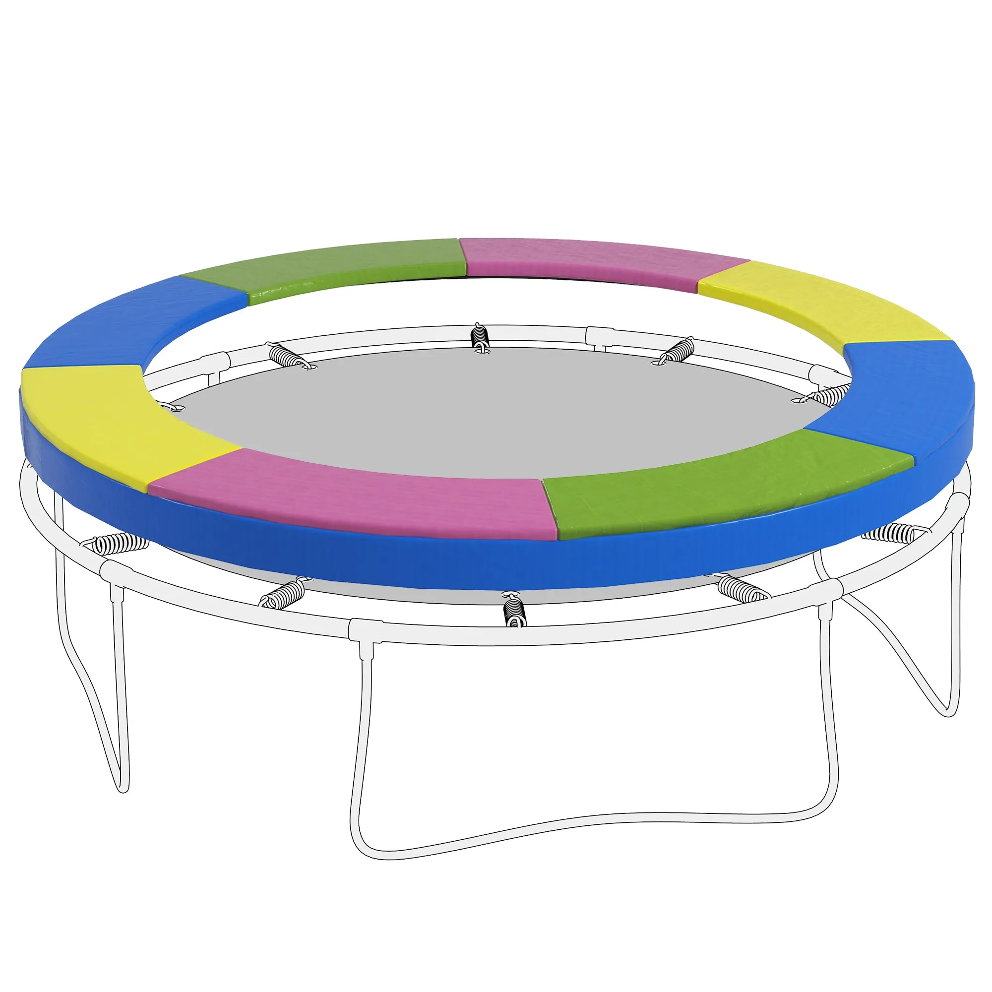 Trampoline Cover Ø305x30 cm Foldable and Portable, in Plastic, PE and Foam, Multicolored
