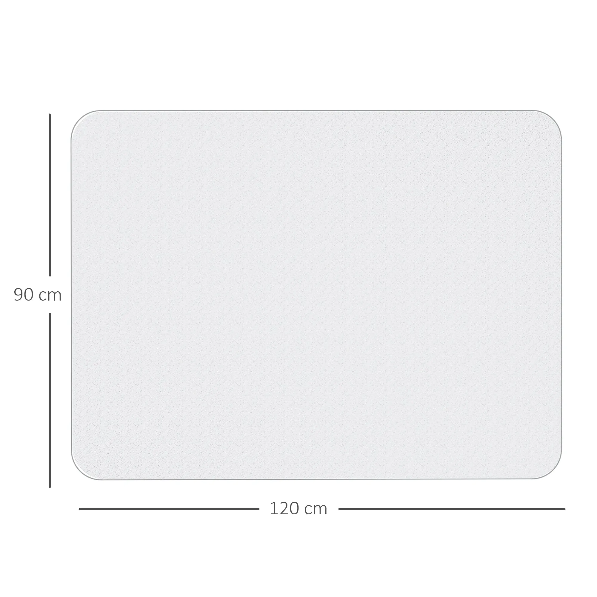 Non-slip floor-saving office chair mat in plastic, 90x120cm, transparent - Image 3