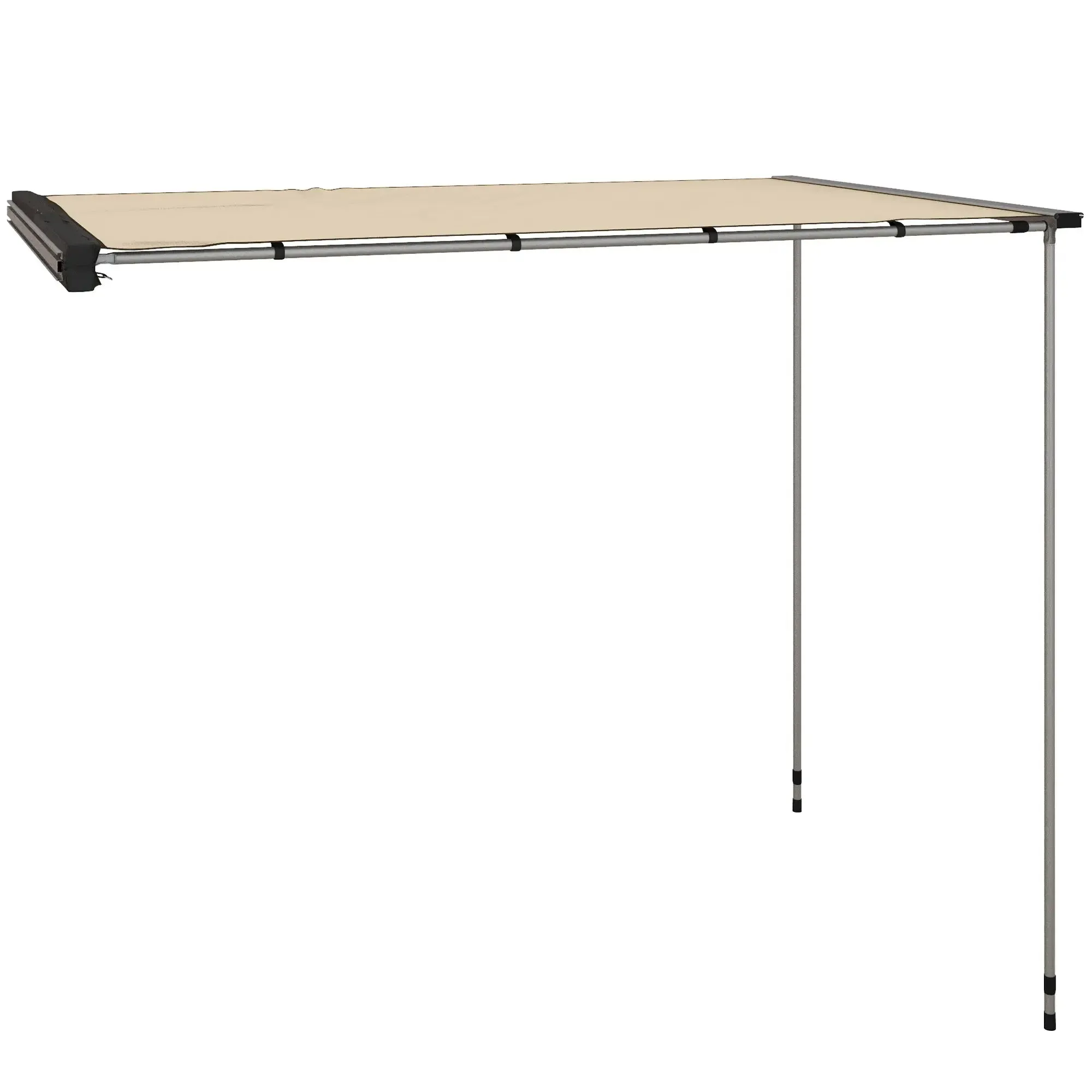 2.5x1.6m Waterproof Adjustable Height Side Car Roof Awning, Khaki