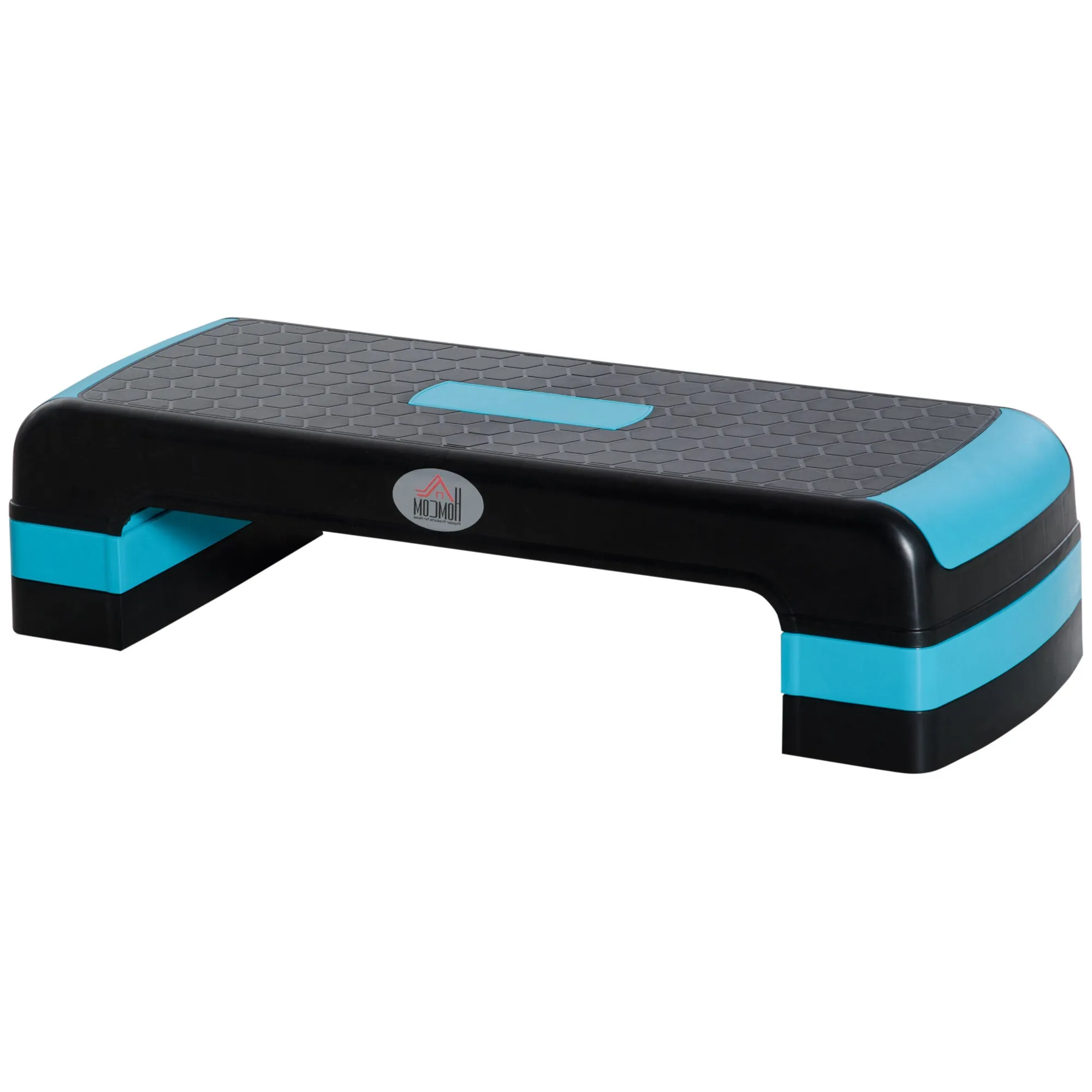 Aerobic Step Fitness Adjustable to 3 Heights 10-15-20 cm in Plastic, Black and Blue