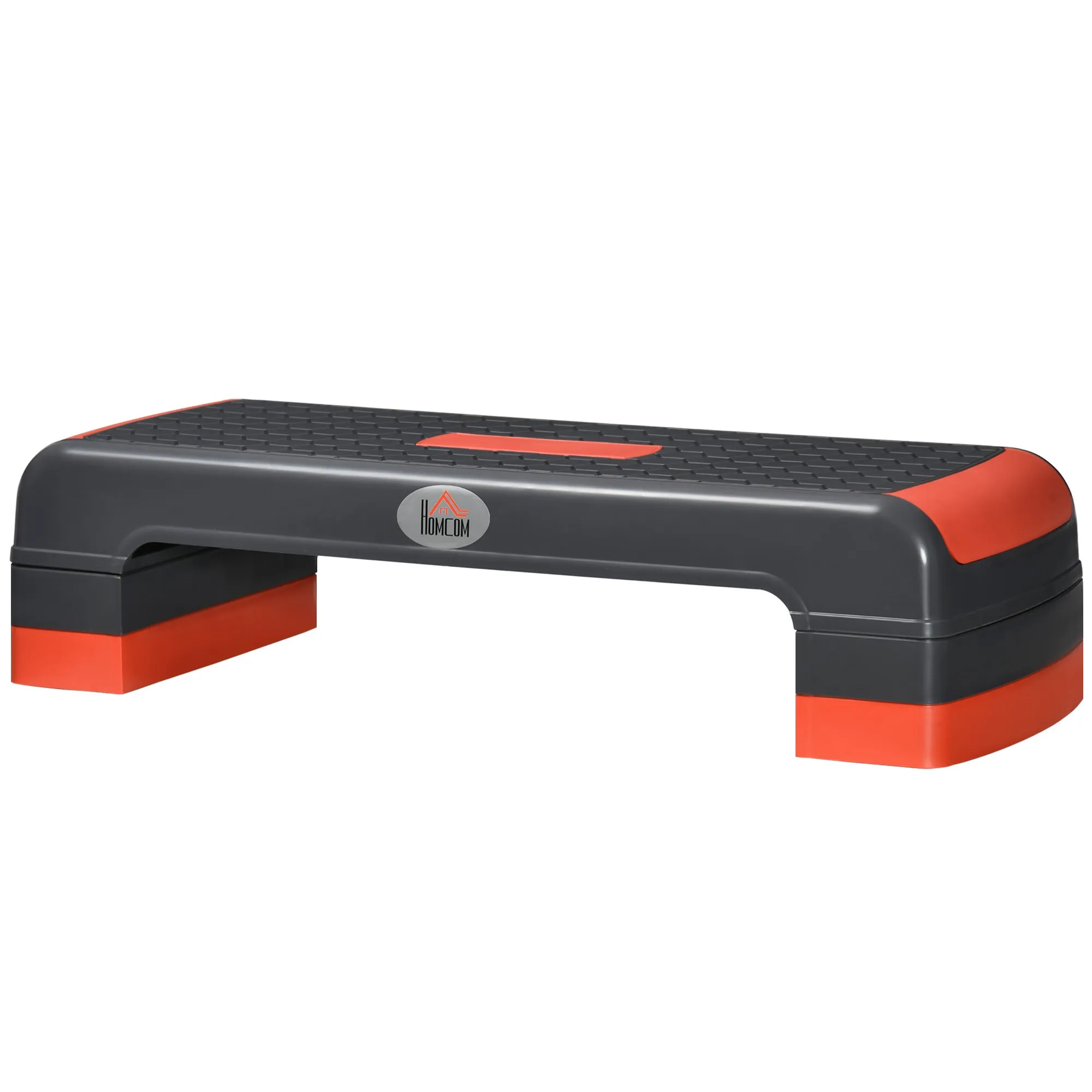 Aerobic Step Fitness Adjustable to 3 Heights 10-15-20 cm in Plastic, Black and Red