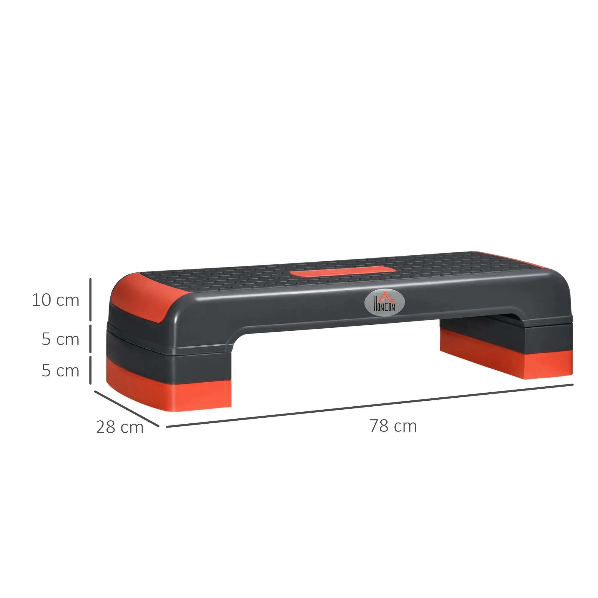 Aerobic Step Fitness Adjustable to 3 Heights 10-15-20 cm in Plastic, Black and Red - Image 3