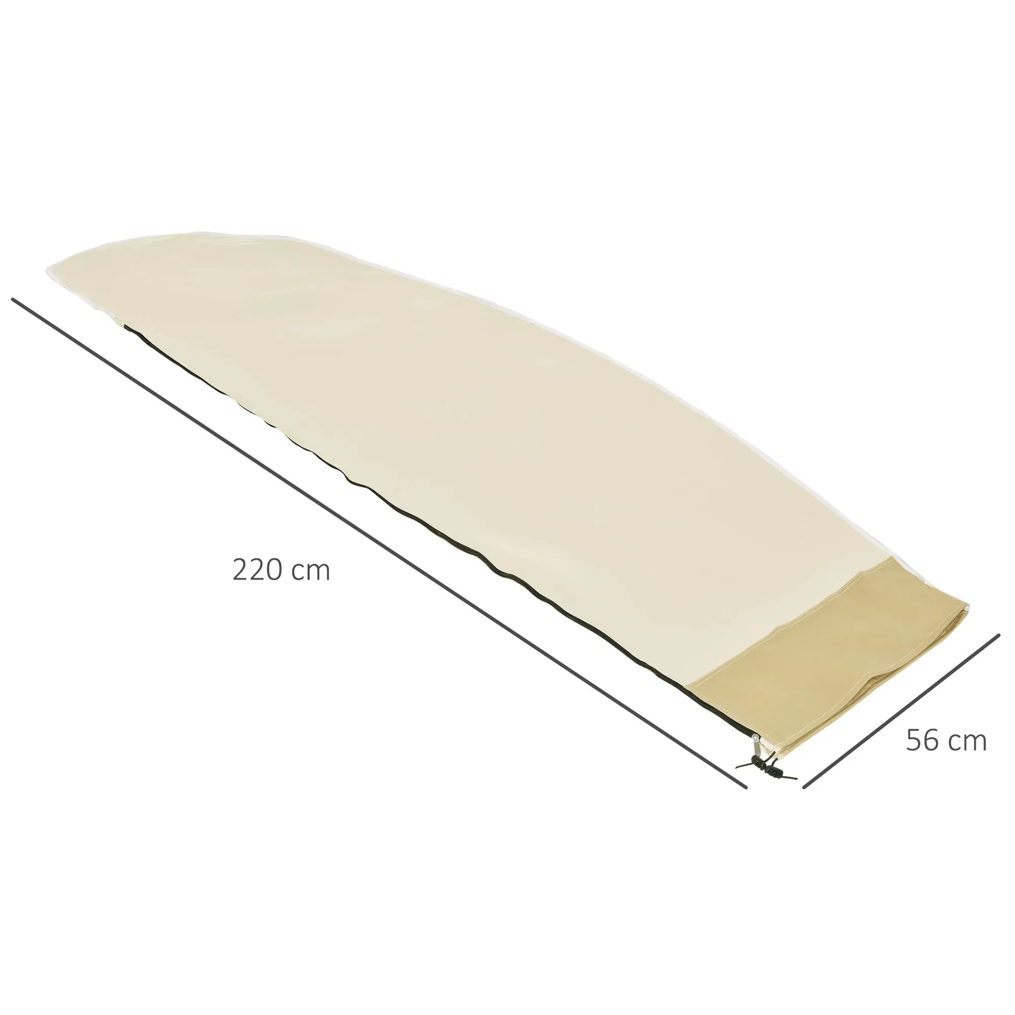 3x3m Waterproof Umbrella Cover, Cantilever Umbrella Cover with Zipper and Tie, Beige - Image 3