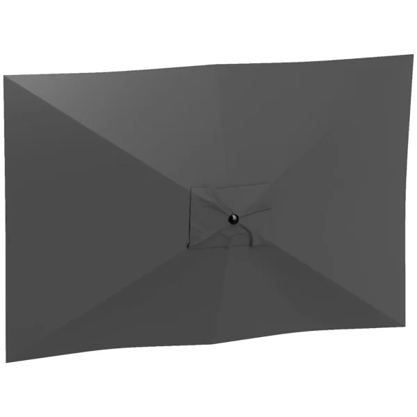 Replacement Cover for Rectangular Umbrella 3x2 m with 6 Ribs, Anti-UV 50+ Polyester, Gray