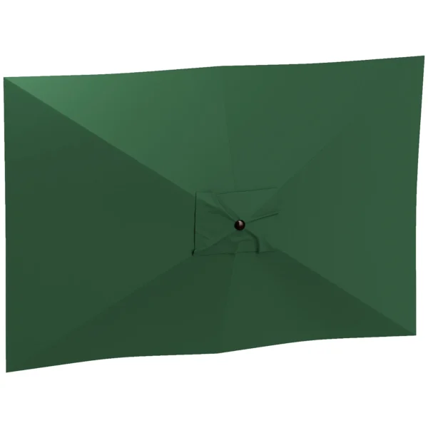 Replacement Cover for Rectangular Umbrella 3x2 m with 6 Ribs, Anti-UV 50+ Polyester, Green