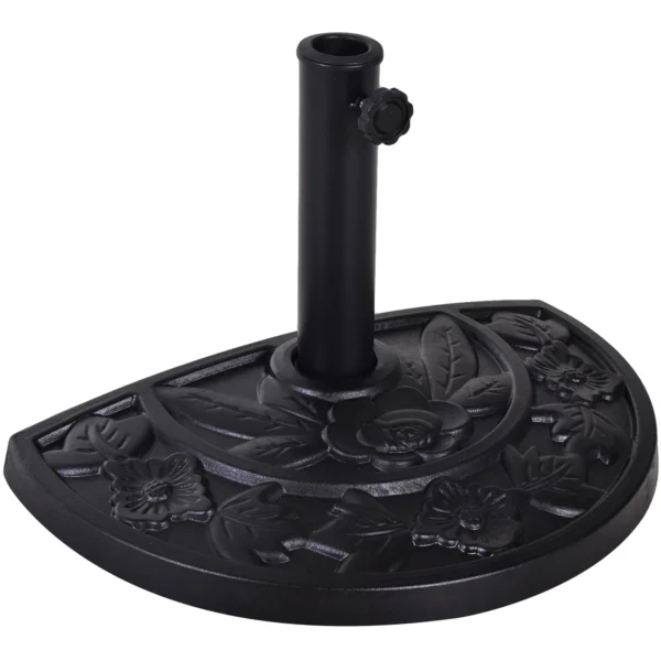 Base for Crescent Umbrella Ø3.8 and Ø4.8 mm in Resin with Crank, 50x31x32 cm, Black