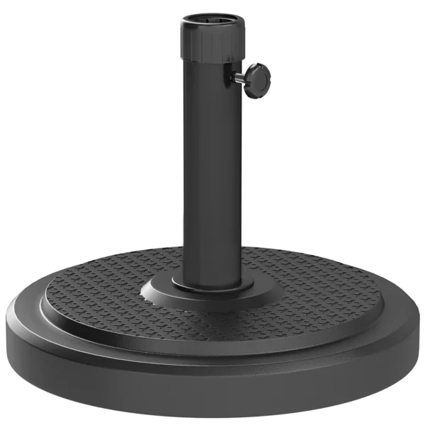22 kg Round Umbrella Base for Umbrellas Max. 2.8 m and 38 mm or 48 mm Poles, Black