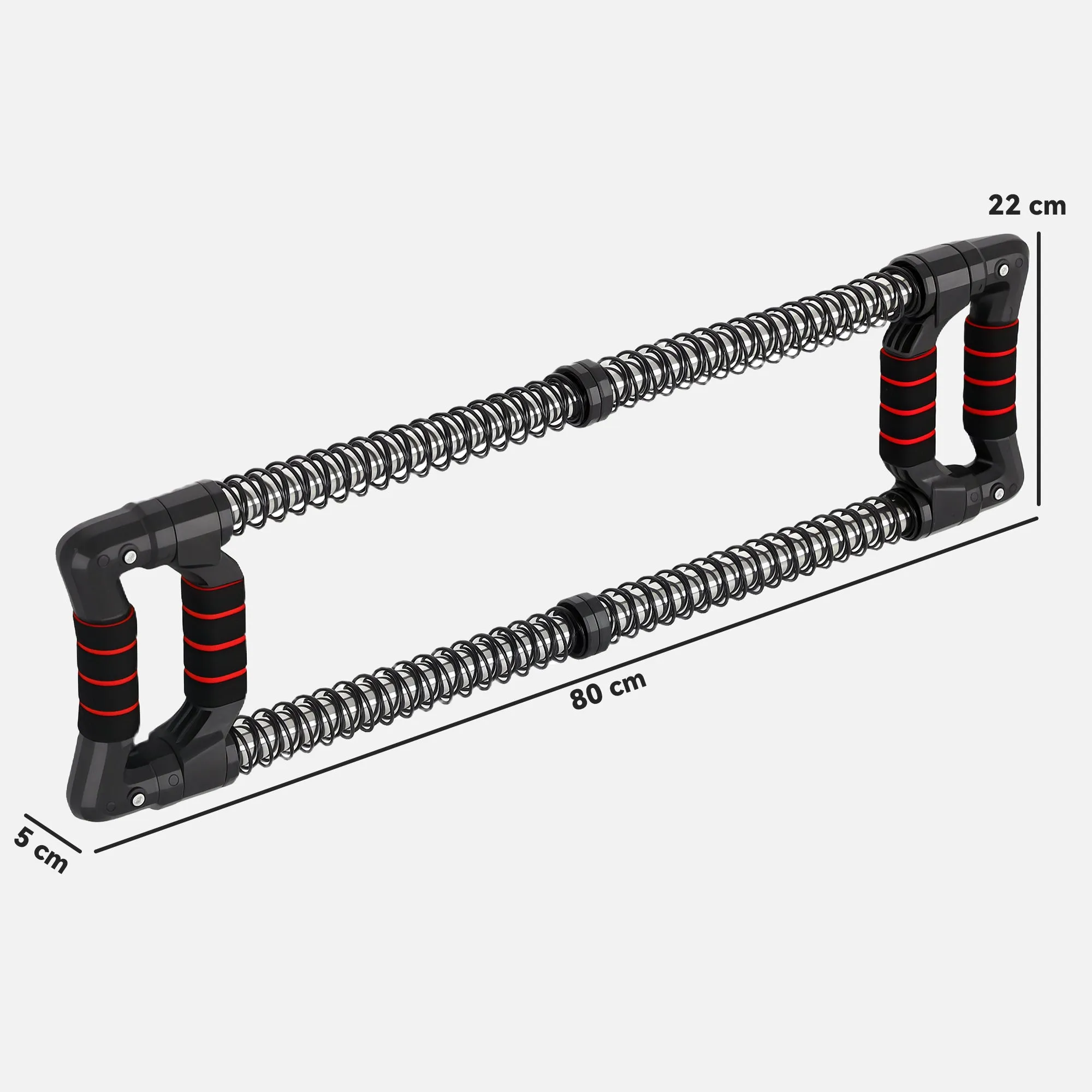 SPORTNOW Power Twister with 4 Springs with Resistance from 10 to 80 kg, in Stainless Steel, 80x22x5 cm, Black - Image 3