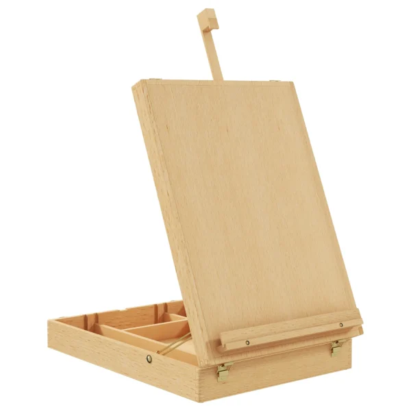 Space-Saving Beech Wood Painting Easel with Adjustable Height and Angle, 93x84x183 cm