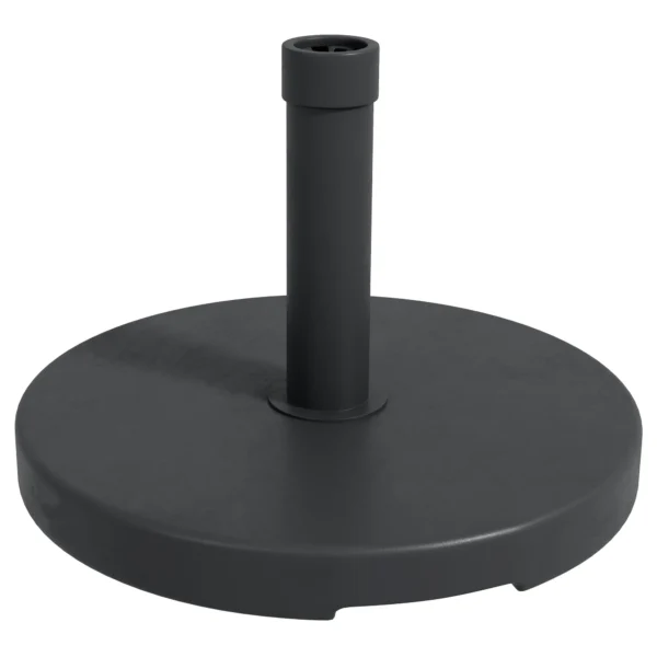 15kg Round Umbrella Base for Ø24-38mm Poles, Plastic and Concrete, Ø46.5 cm, Black
