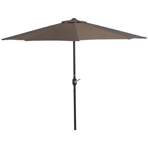 Space-Saving Mezzaluna Wall Umbrella with Crank Opening, Coffee