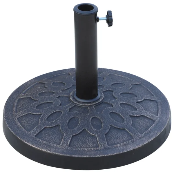 Round Umbrella Base for Ø38 and Ø48 mm Poles, in Resin and Steel, Ø45 cm, Bronze