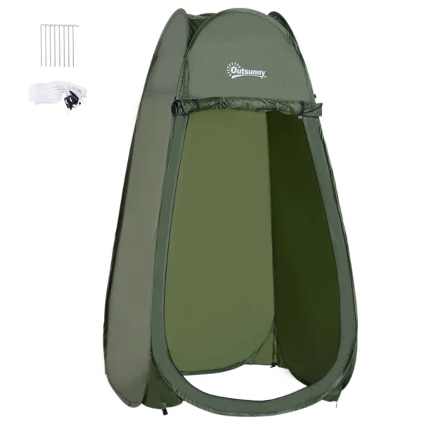 Waterproof Pop Up Shower Curtain in Polyester and Plastic, 100x100x185 cm, Military Green