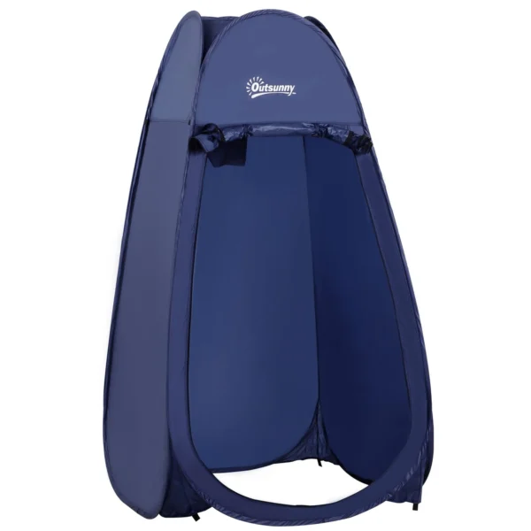 Waterproof Pop Up Shower Curtain in Polyester and Plastic, 100x100x185 cm, Navy Blue