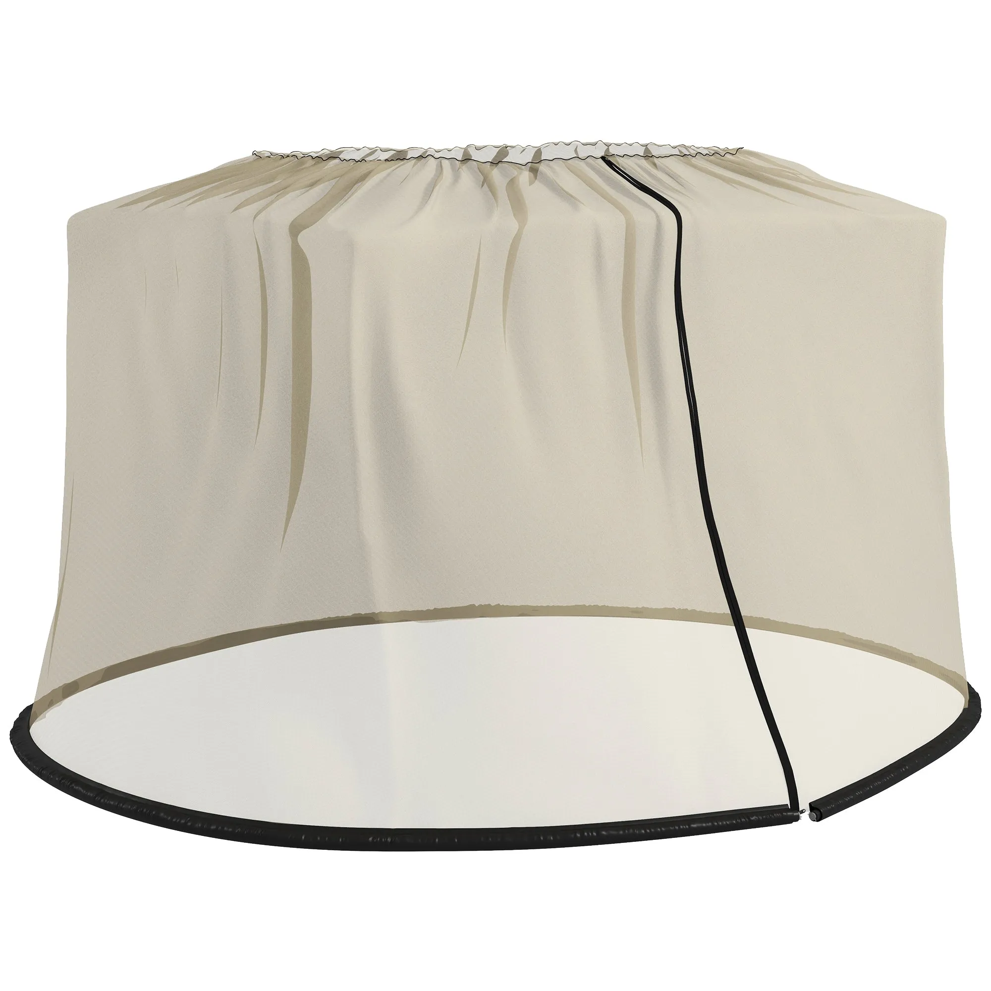 Mosquito Net for Umbrella 3x2.3 m Adjustable Dense Mesh with Zipper Opening, Beige