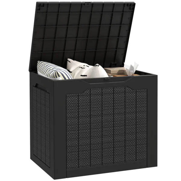 Garden Chest with Handles, Waterproof Tool Container, 56x41x50 cm, Black