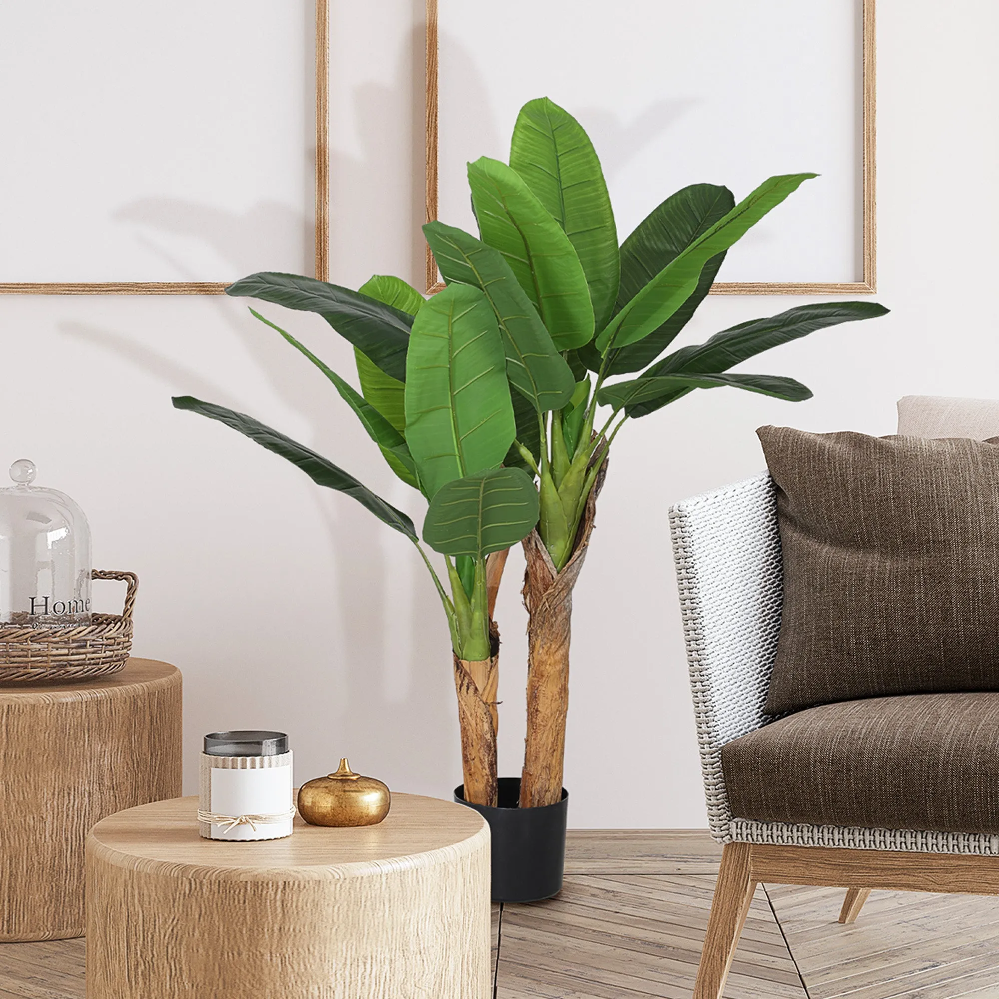 Artificial Banana Plant 120 cm High with Pot Included for Indoors, Green - Image 2