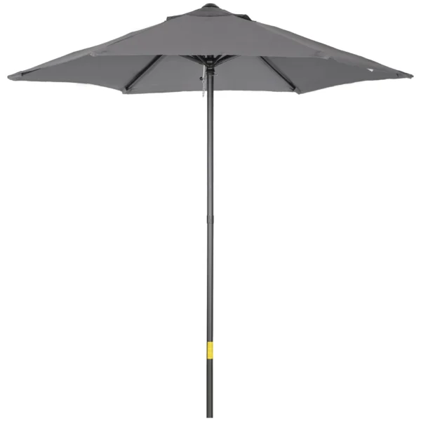 Garden Umbrella 2x2 m with 6 Ribs with Air Vent, in Aluminium, Metal and Dark Gray Polyester