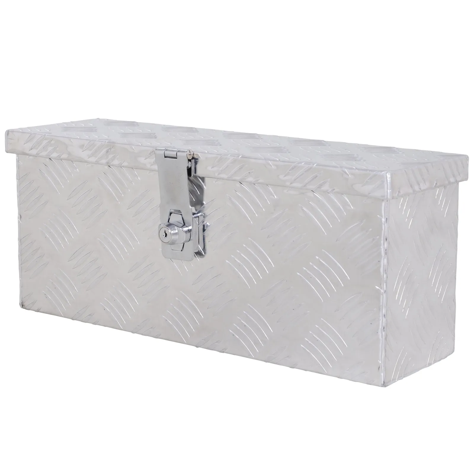2 kg Tool Box with Key Lock, in Aluminum Sheet, 50x15.5x20.5 cm, Silver