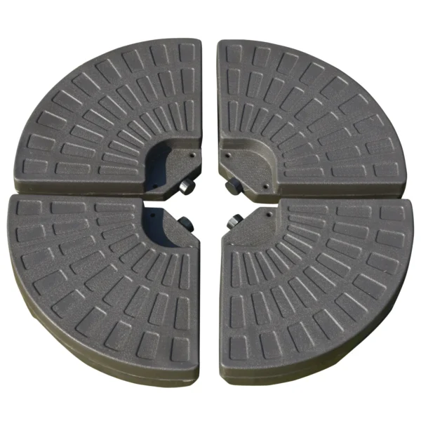 Decentralized Garden Umbrella Stand with Cross Base, Set of 4 HDPE Tiles 66x45x10cm